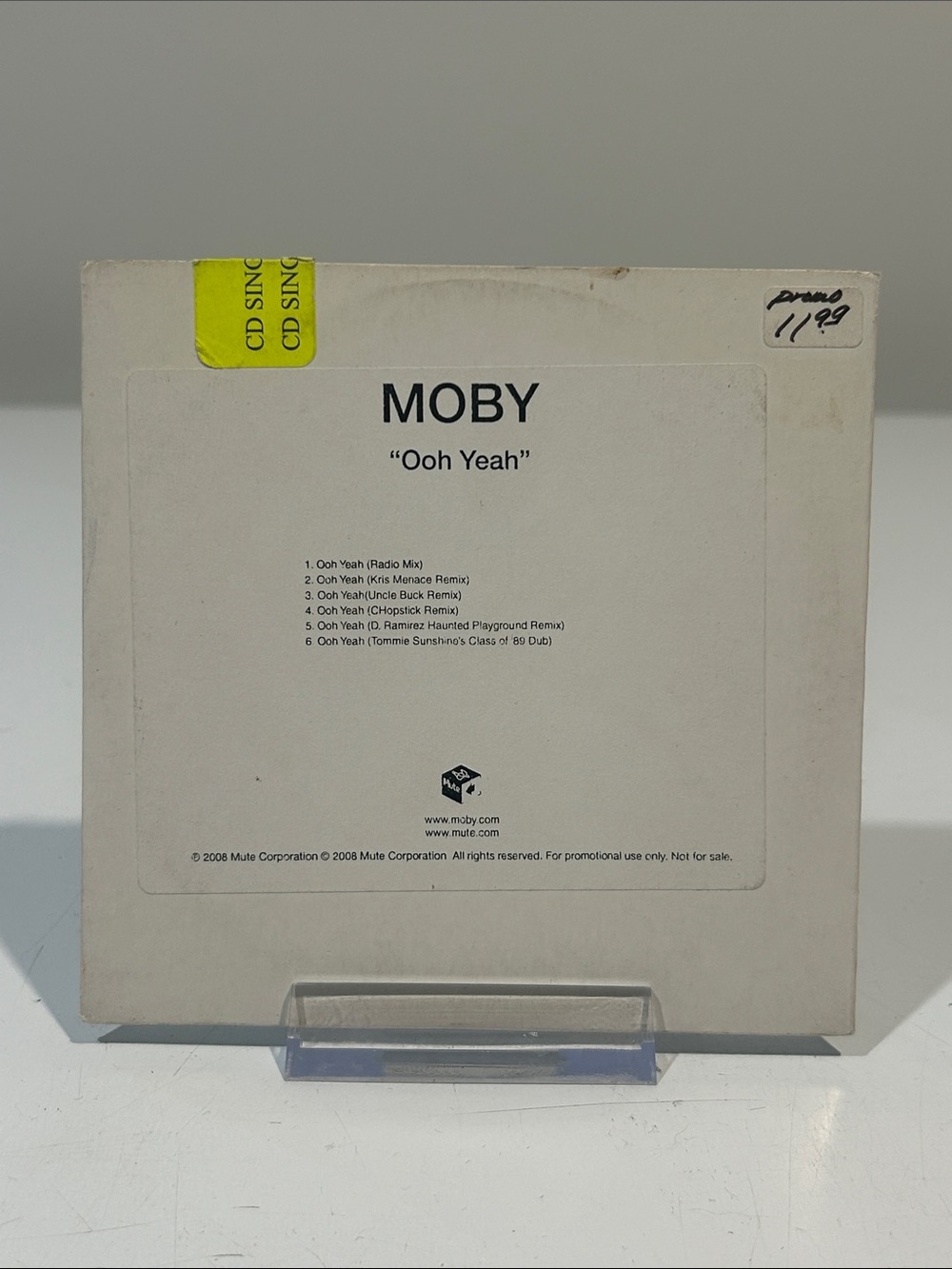 🤯5 for $20🤯 Moby “Ooh Yeah • Remixes” CDr [Dance House Pop Promo Single]